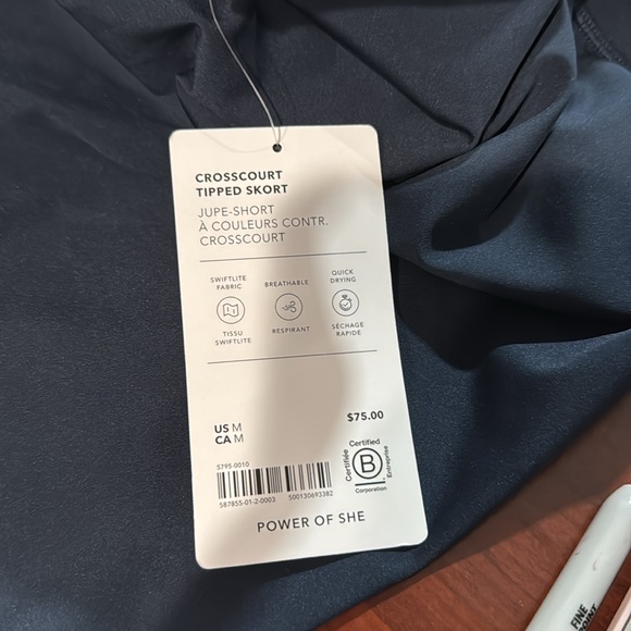 Crosscourt High Rise Tipped 14" Skort | Navy/White - Picture 7 of 8